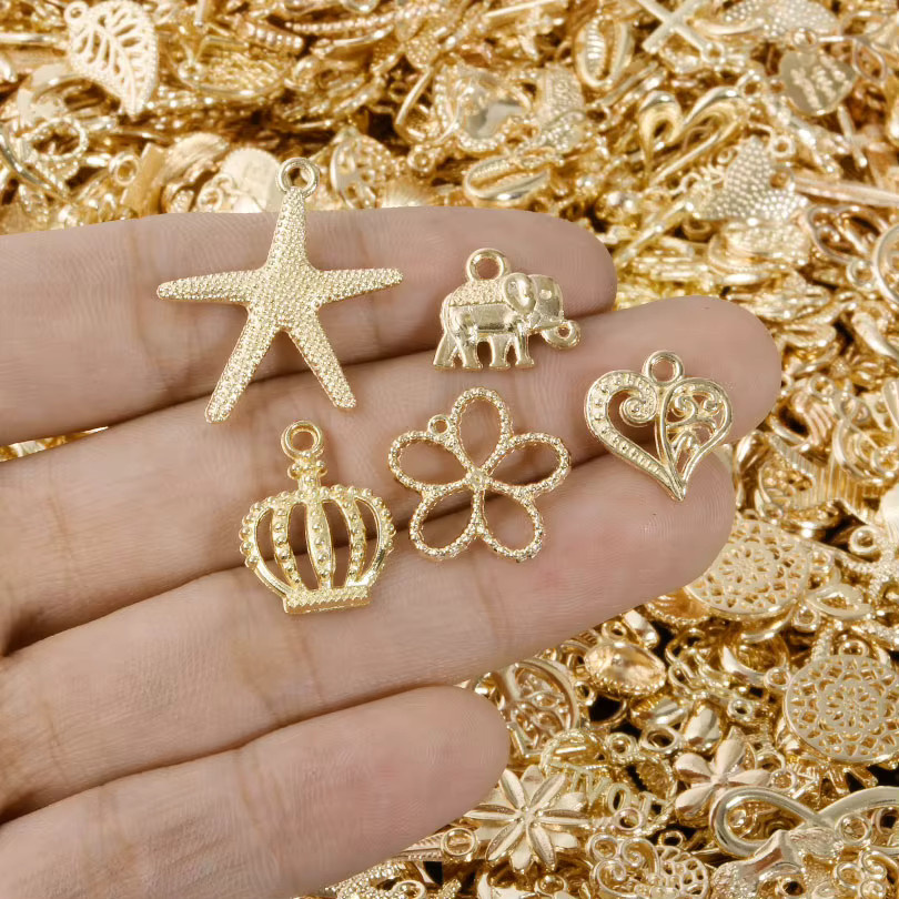 GLOWCAT Charms, Metall, Gold, Seestern, Schmetterling, Unisex - Bild 2