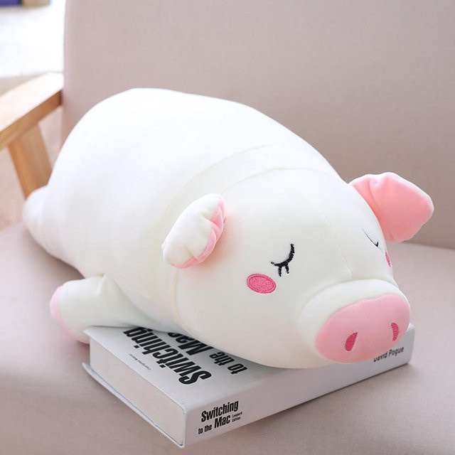 Rosa Weißes Schwein Plüschtier, Stofftier, 45cm, ab 14 Jahre - Bild 1