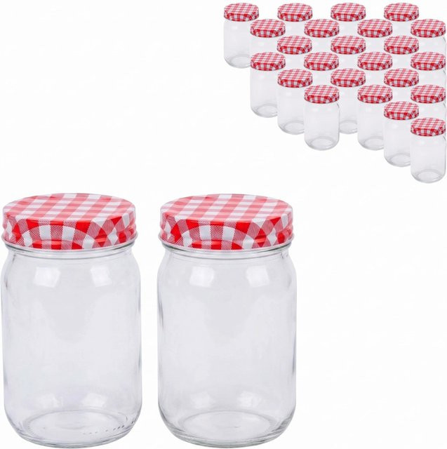 Relaxdays Einmachgläser 25er Set aus Glas mit Twist-Off Deckel, luftdicht, transparent, 400 ml, Höhe: 12,5 cm, Durchmesser: 7,5 cm - Bild 1