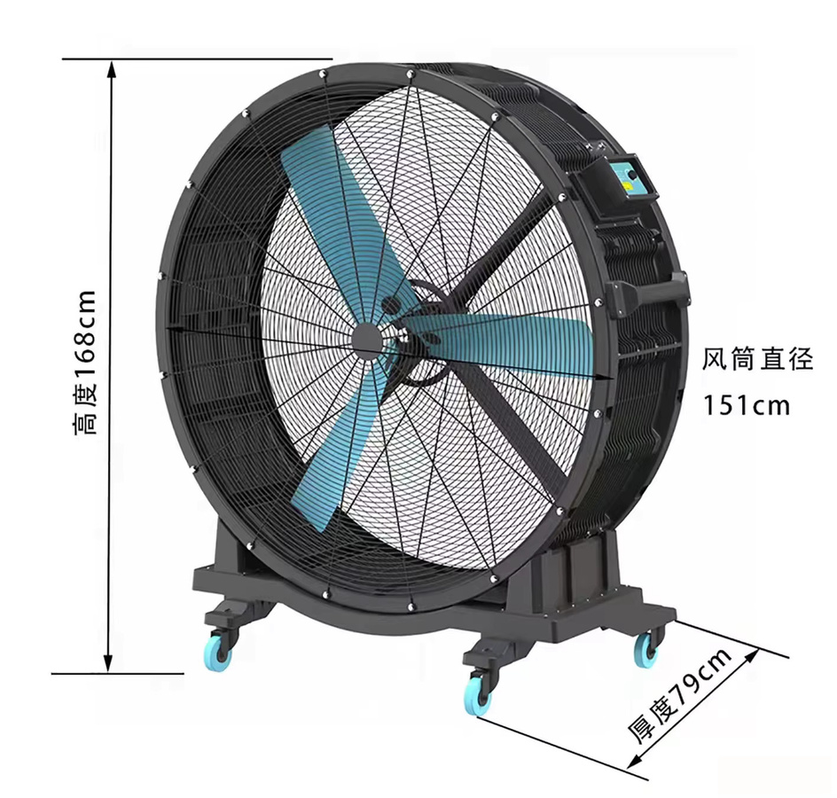 YTYIN Beweglicher Werkstatt-Standventilator mit 3 Flügeln - Bild 3
