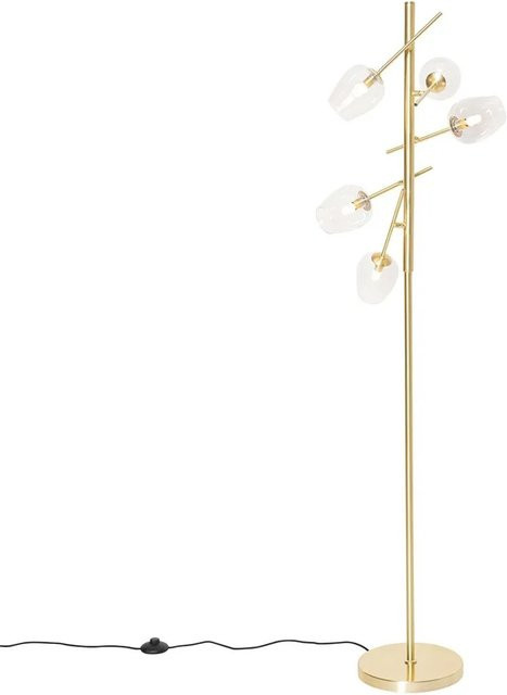 QAZQA Klassische Stehlampe Elien in Gold mit transparentem Glas - Bild 1