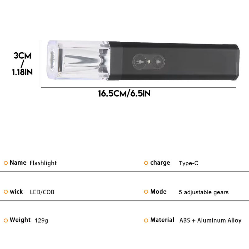 Heinast LED Taschenlampe mit USB-Ladefunktion und Magnet, Schwarz - Bild 5