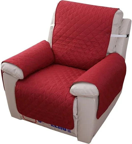 Wasserdichter Bezug für Liegestühle, Sessel und Sofas in Rot mit verstellbarem Gummiband und rutschfester Mikrofaseroberfläche - Bild 1