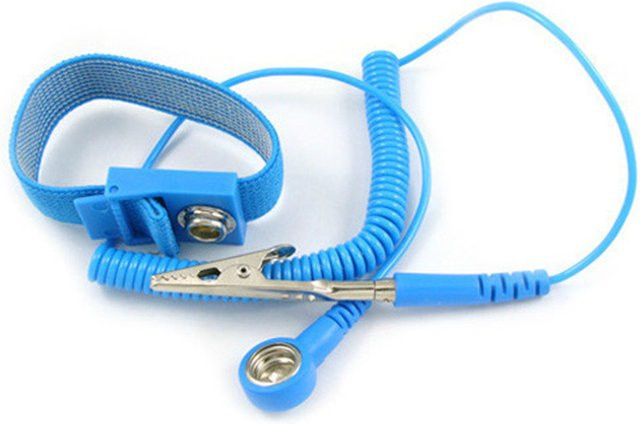 Antistatisches Armband von occkic mit Erdungsfunktion und verstellbarem Leitfähigem Band in Blau für den PC-Schutz - Bild 1