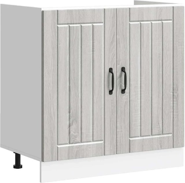 vidaXL Spülenunterschrank Lucca in Grau Sonoma Holzwerkstoff, B/T/H: 80,0 x 46,0 x 81,5 cm - Bild 1