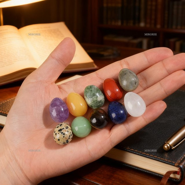 Handpolierte Denkei Oster-Sammlung in Multicolor für deine Osterdekoration und spirituelle Erkundung - Bild 1