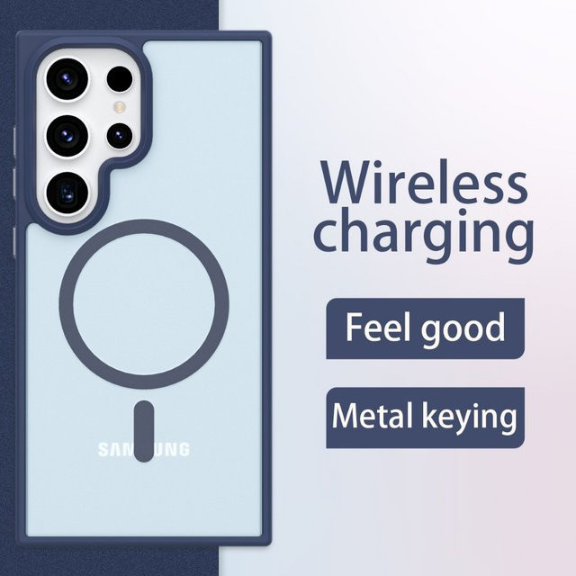 Transparente matte Magnet-Schutzhülle für Samsung Galaxy S26 S25 S24 S23 S22 S21 Ultra Plus in Weiß - Bild 1