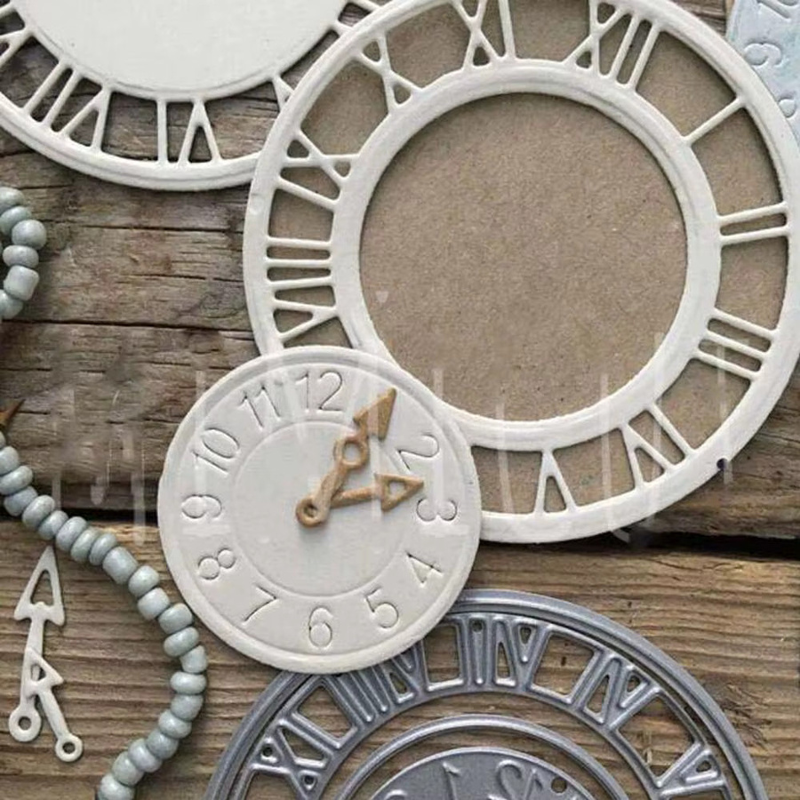 Metall Stanzform Uhr im Kreis Rahmen in Silber für DIY Scrapbooking und Papierprägung - Bild 2