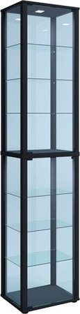 VCM Standvitrine Kavisa XL in Schwarz mit Glastüren und ESG-Sicherheitsglas, B/H: 50 x 227 cm