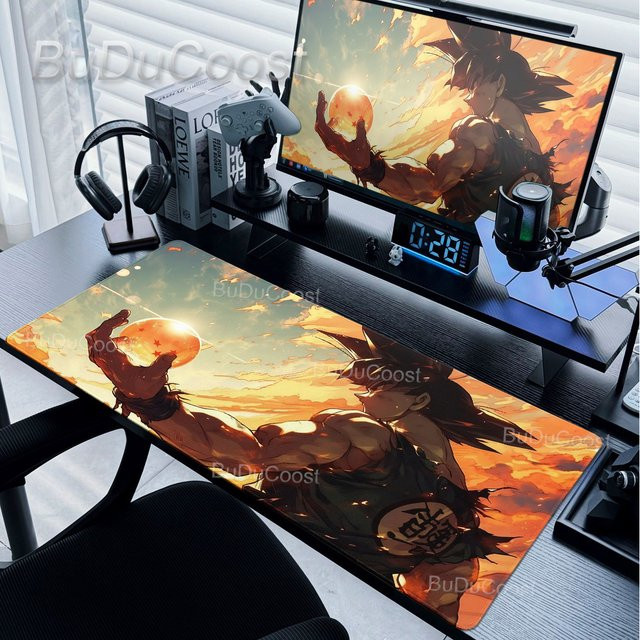 Bandai Dragon Ball Mauspad mit HD-Druck im Anime-Design Goku, Erweiterte Schreibtischunterlage aus Gummi, Multicolour - Bild 1