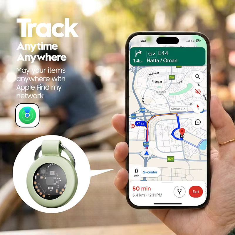 Intelligenter Tracker-Tag für Apple Find My Anti-Verlust-Ortungsgerät mit Tonalarm, GPS-kompatibel für iOS iPhone und iPad, Schwarz - Bild 3