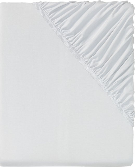 LIVARNO HOME Spannbettlaken Jersey aus Baumwolle, Hellgrau, B: 180-200 cm, T: 200 cm, H: 25 cm - Bild 1
