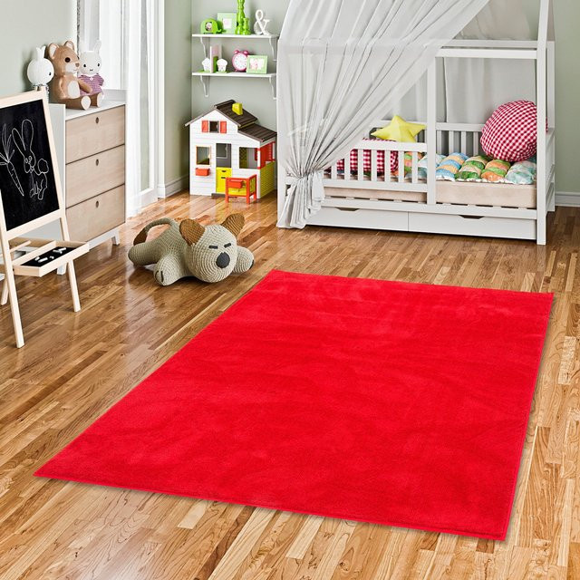 Pergamon Hochflor Langflor Teppich Melia Kids Super Soft, Rot, Polyester, Modern - Bild 1