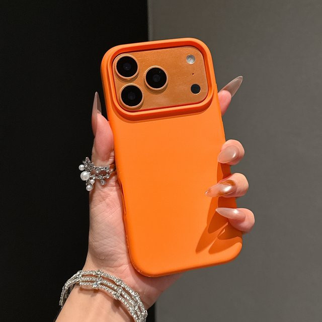 TEXT ME Flüssigsilikon Schutzhülle für iPhone in Orange, rutschfeste Stoßstangenabdeckung - Bild 1