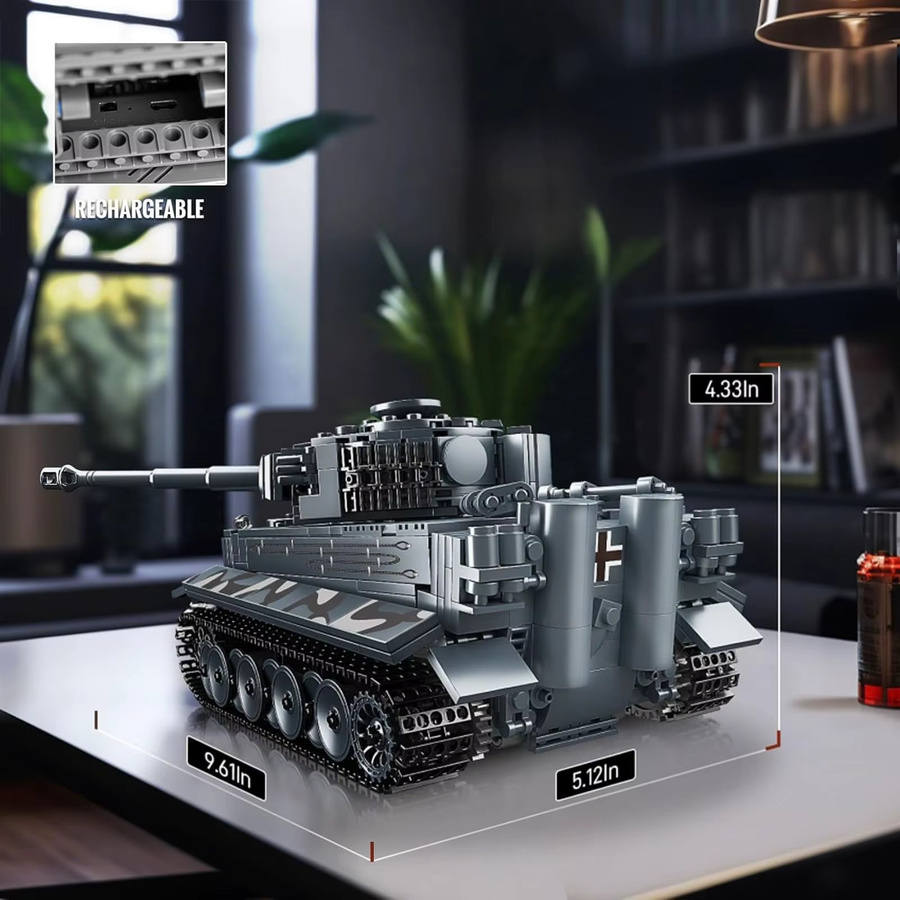 Mould King Tiger-Panzermodell, motorisiertes Baustein-Set, APP und RC - Bild 6