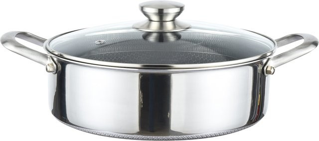Cheffinger Kochtopf aus Edelstahl 18/10 mit Wabenstruktur und Non-Stick-Beschichtung, Farbe: Silber, Durchmesser: 24 cm, Induktionsgeeignet und Spülmaschinenfest - Bild 1