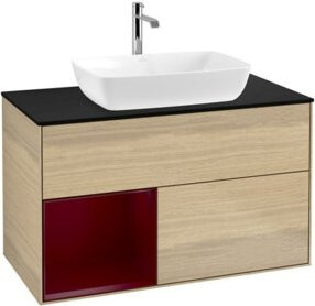 V&B Waschtischunterschrank Finion 100 in Eiche Lackiert B: 100 cm, T: 50,1 cm, H: 50,1 cm - Bild 1