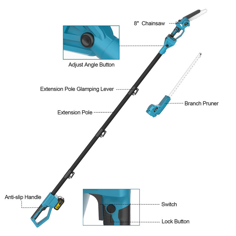 Gisam 2-in-1 Multifunktionswerkzeug Bürstenlose Astsäge und Heckenschere für Makita 18V Akku - Bild 5