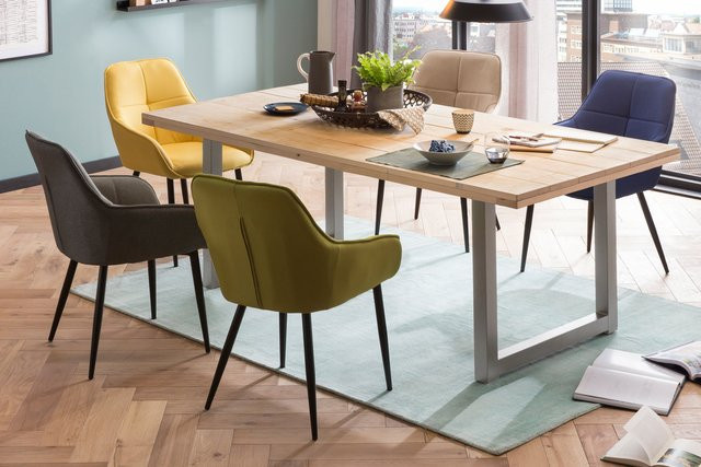 TPFLiving Esszimmertisch VINCE in Braun mit Mango-Holzplatte und Metallgestell, B/T: 240 x 100 cm - Bild 1