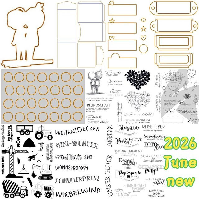Hej Blümchen Metall-Stanzformen und transparente Stempel für Scrapbooking und Kartenbasteln - Bild 1