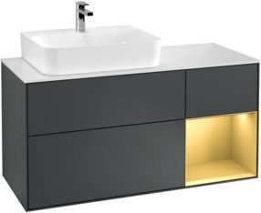 V&B Waschtischunterschrank Finion in Mattblau lackiert, Breite: 120 cm, Tiefe: 50,1 cm, Höhe: 50,1 cm - Bild 1