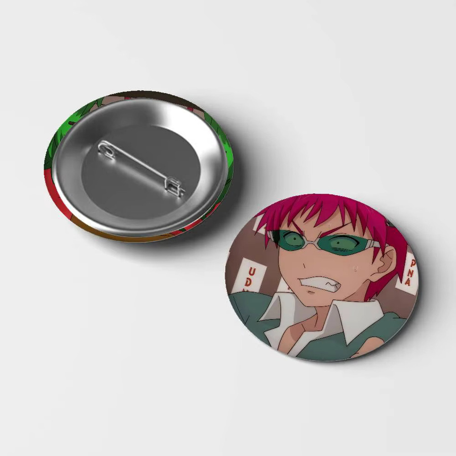 Saiki K Emaille-Pins, runde Abzeichen, Weißblech - Bild 7