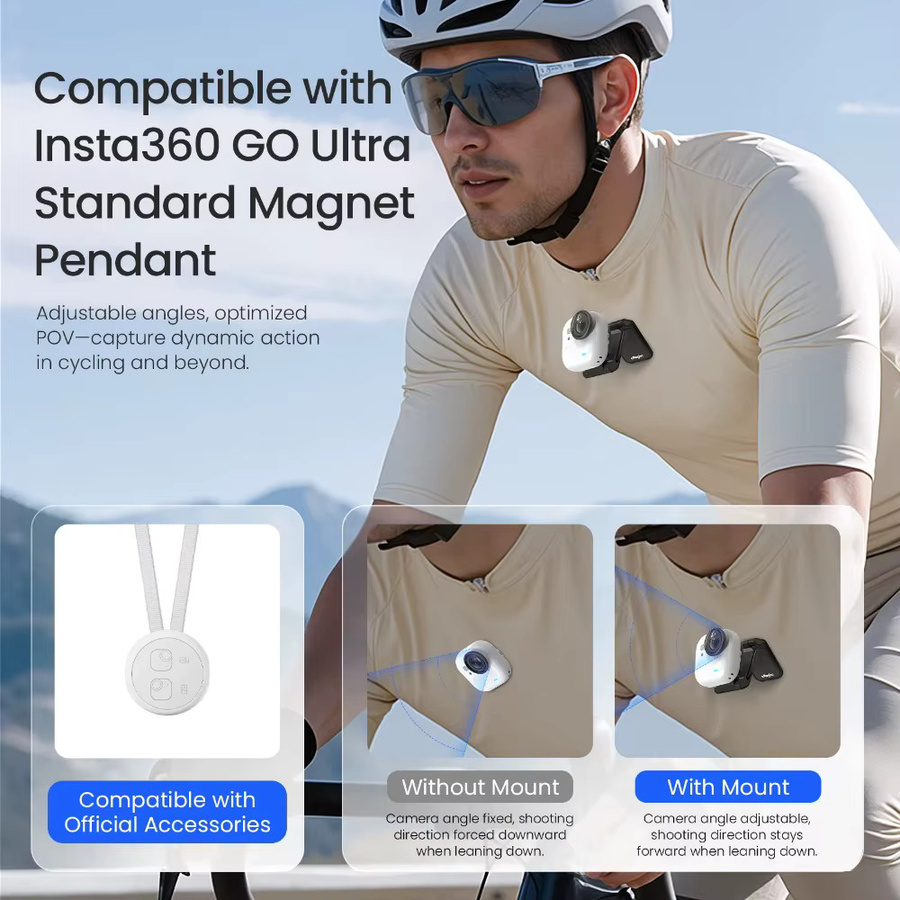 aMagisn Magnetische Clip-Halterung für Insta360 GO Ultra, kompatibel mit Insta360 Magnetic Easy Clip und Magnet-Anhänger für POV-Videos im Freien - Bild 2