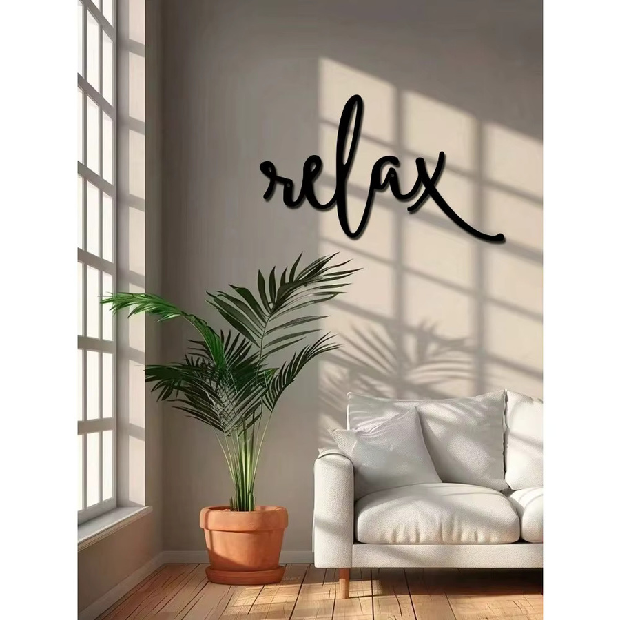 CIFBUY Wandkunst aus Metall Relax als moderne Badezimmerdekoration in Schwarz - Bild 3
