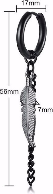 Lucky Star Jewelry Ohrringe, Edelstahl, Schwarz, Zirkonia, Herren - Bild 1