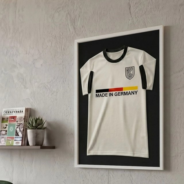 K-Möbel Echtholz Trikot Rahmen Weiß für Kindertrikots und Fan Shirts, Breite: 50 cm, Höhe: 70 cm - Bild 1