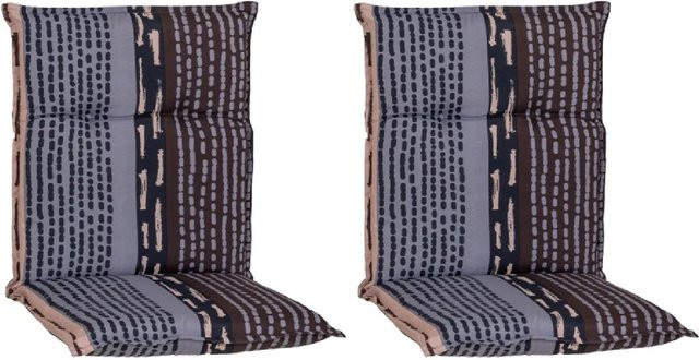 Beo Sitzauflage Niedriglehner Bangui 2er-Set gestreift Grau-Ecru B/T/H: 101 x 50 x 50 cm - Bild 1