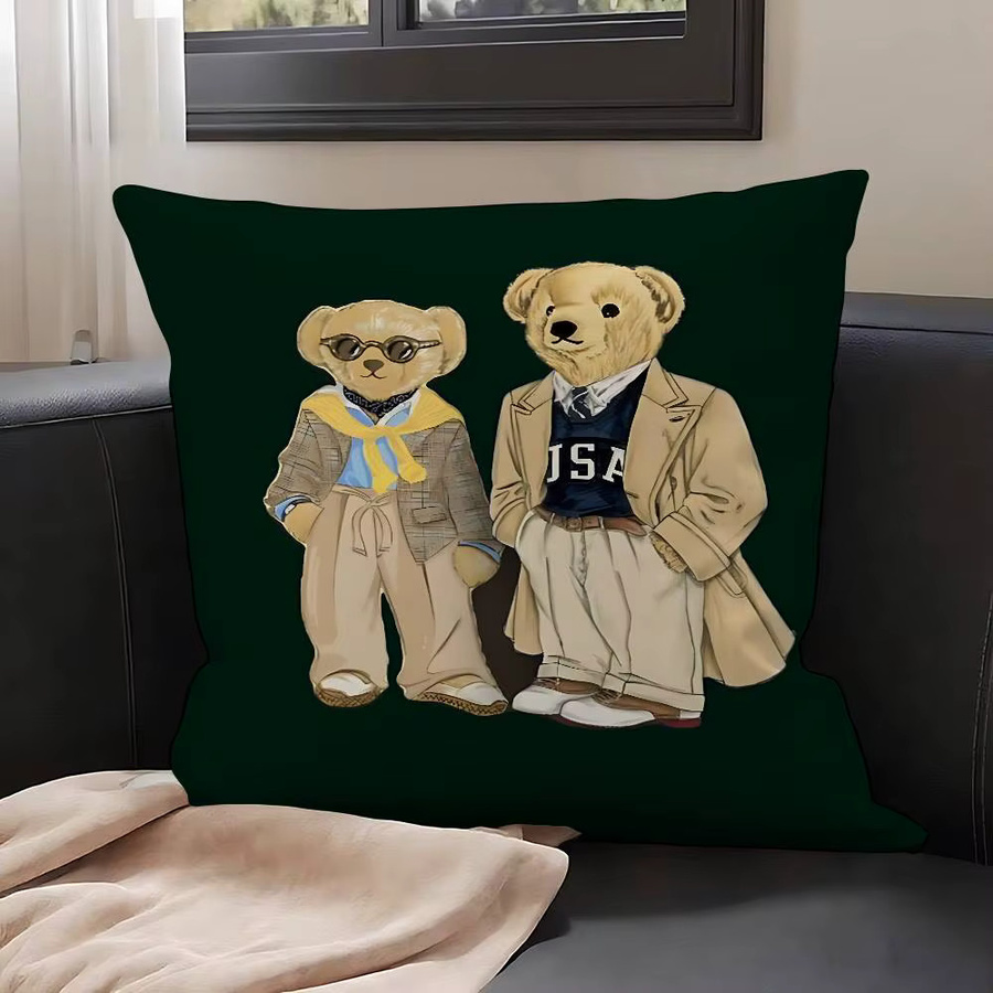 Fashion Bear Kissenbezug aus weichem Plüschstoff mit doppelseitigem Print, quadratisch, Multicolour, B/B/H: 40 x 40 x 40 cm - Bild 5