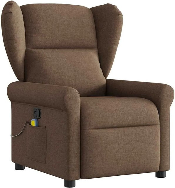 vidaXL Massagesessel Braun aus Stoff mit Armlehnen B/T/H: 100,5 x 87,0 x 72,5 cm - Bild 1