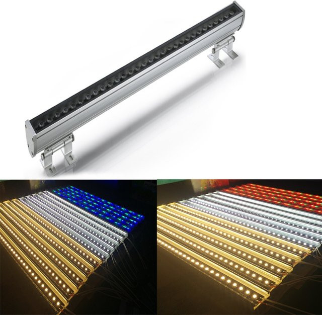 JOYON LED-Wandfluter RGB 36W mit 3000K, wasserdichte Außenleuchte IP65 für Gebäude und Werbetafeln, Multicolor, Länge: 100 cm - Bild 1