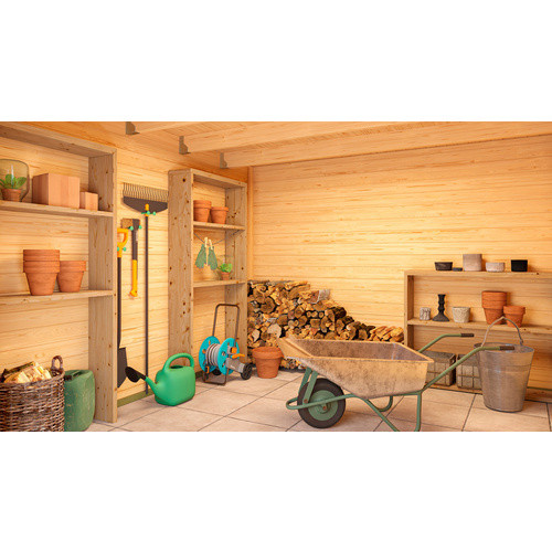 Lasita Holz-Gartenhaus Felix mit Flachdach in Carbongrau, B/T/H: 300 x 300 x 222,3 cm - Bild 3