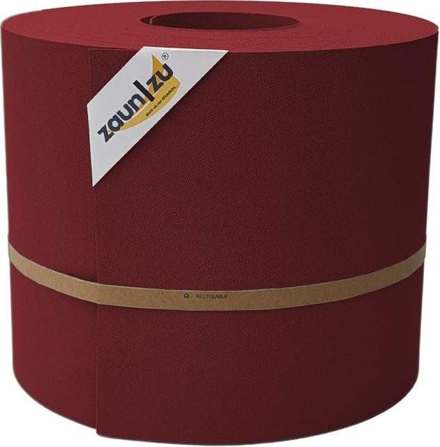 zaun zu Sichtschutzstreifen Premium Maxi für Doppelstabmatten, Farbe: Bordeauxrot, Höhe: 24 cm, Länge: 50 m - Bild 1