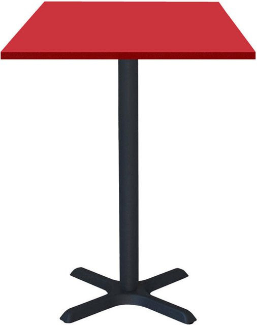 RestooTab Stehtisch Dina quadratisch mit roter Platte und schwarzem Gestell, B/T/H: 60 x 60 x 112 cm - Bild 1