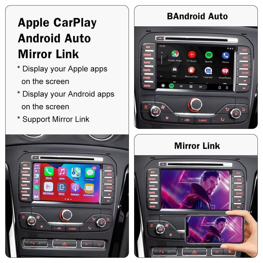CARABC Drahtlose CarPlay und Android Auto Decoder Box für Ford Sync2 Explorer Focus Escape Fiesta C-Max Mustang Fusion Expedition Flex - Bild 2