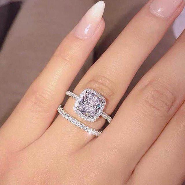 Yiran Jewelry Verlobungsringe, Kupfer, Zirkonia, Silber, Damen - Bild 1