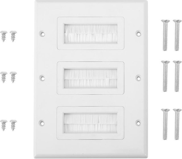 CosyHome Staubschutzbürste für Kabel und Multimedia-Panels aus Kunststoff in Weiß - Bild 1