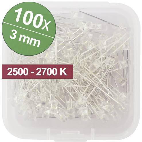 Quadrios LED Warmweiß 3mm Transparent 3.0V 20mA - Bild 1