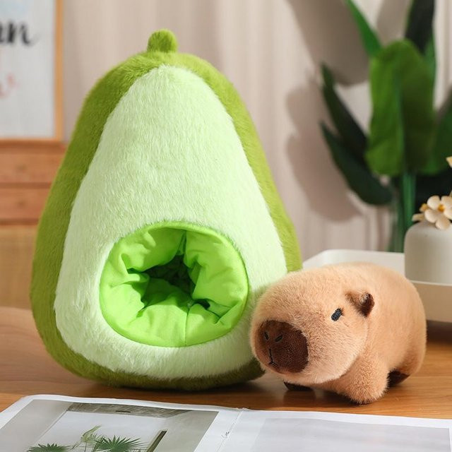 Wucifang Bags Frucht-Capybara Plüschtier, Weiches Kissen, 45cm - Bild 1