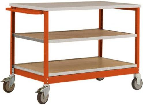 Manuflex MW1007.2001 Werkbank-Mobil in Orange und Grau aus Stahl und Holz, B/T/H: 113,5 x 78,0 x 59,0 cm - Bild 1
