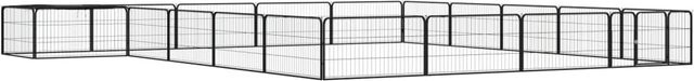 Vidaxl Hundezwinger aus Stahl mit 20 Paneelen in Schwarz, Paneelgröße: Breite: 100 cm, Höhe: 50 cm - Bild 1