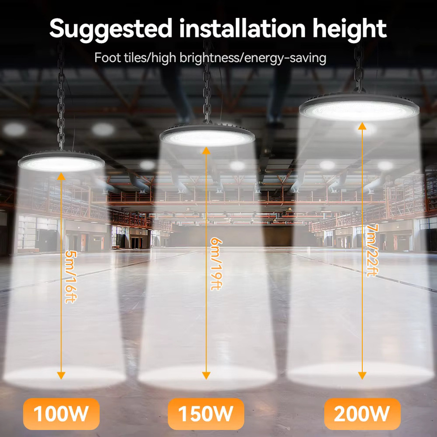 Arbrac UFO LED High Bay Industriebeleuchtung IP65 wasserdicht, Cool White - Bild 3