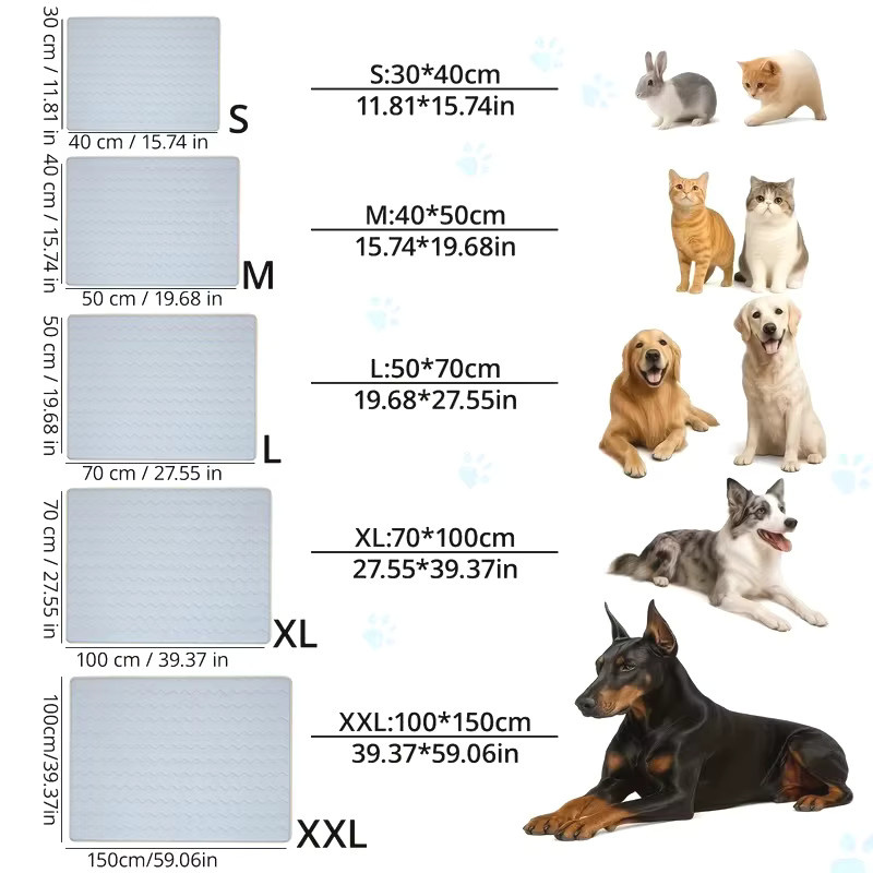 KEMORELA Sommer-Hundekühlmatte in Blau, waschbare und geruchsabweisende Hundetrainingsunterlage für alle Jahreszeiten - Bild 5