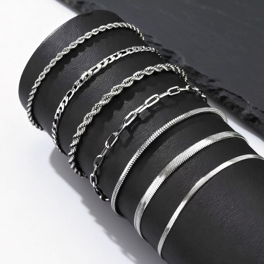 mprainbow Kettenarmband Edelstahl, Silber, Herren - Bild 2