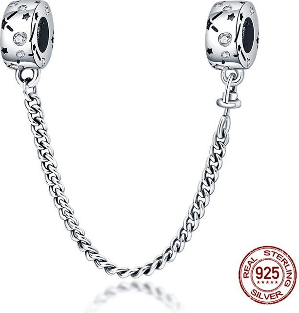 Sicherheitskette 925 Silber, Floral, Damen, Weiß - Bild 1