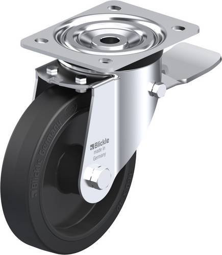 Blickle L-POEV 161XR-ST Lenkrolle mit Feststeller in Schwarz und Grau, Rad-Durchmesser: 160 mm, Tragfähigkeit: 320 kg - Bild 1