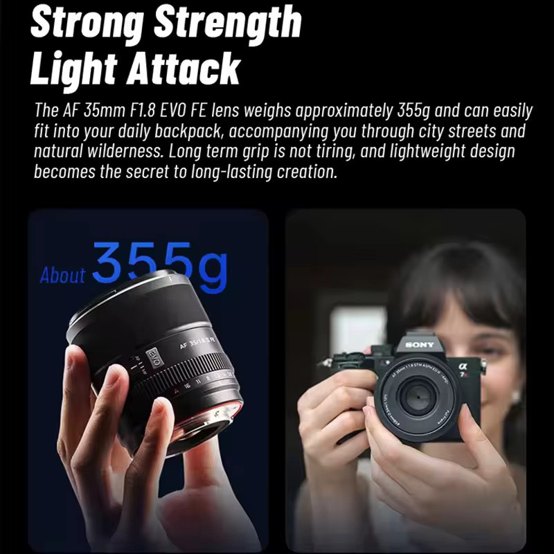 Viltrox AF 35mm F1.8 II EVO STM Vollformat-Porträtobjektiv für Sony E Mount, Schwarz - Bild 3